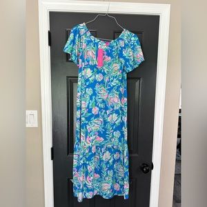 NWT Lilly Pulitzer Merle MIDI Dress in Blue Flare